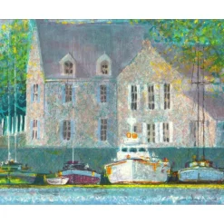 BOURRIÉ André - Lithographie originale "Le port de Guildo" 22x29cm