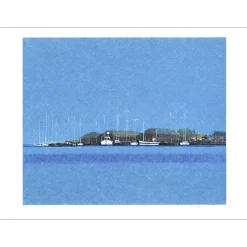 BOURRIÉ André - Lithographie originale "Scintillement en bleu" 56x76cm