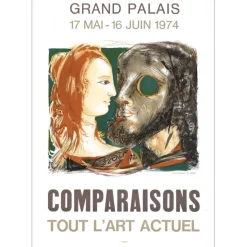 BRAIG Paul - Lithographie "Exposition au Grand Palais, Paris" 67x48cm - 1974