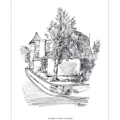 BRAIG Paul - Lithographie signée à l'encre "La maison au pigeonnier" 27x21cm - 1961