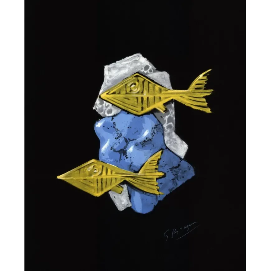 BRAQUE Georges - Lithographie "Acheloos" 58x45cm - 1988