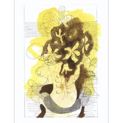 BRAQUE Georges - Lithographie "Bouquet de fleurs 01" 35x26cm - 1955