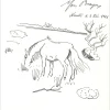 BRAYER Yves - Dessin original à l'encre "Cheval en Camargue" 22x21cm