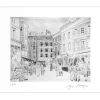 BRAYER Yves - Gravure originale "Rue à Soho, Londres" 32x50cm - 1968