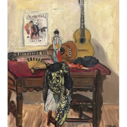 BRAYER Yves - Huile sur Toile  "Table du Torero" - 55x46cm (10F)