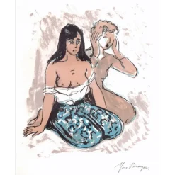 BRAYER Yves - Lithographie originale "Les deux femmes" 27x21cm - 1963