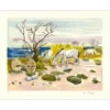 BRAYER Yves - Lithographie originale "Chevaux au bord de l'étang" 50x65cm - 1973