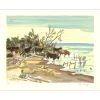 BRAYER Yves - Lithographie originale "Manade de taureaux le soir" 50x65cm - 1973