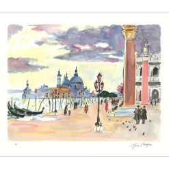 BRAYER Yves - Lithographie originale "Venise, La Salute" 45x56cm