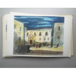 BRAYER Yves - Ouvrage illustré "Yves Brayer et l'Espagne" + Dessin original à l'encre