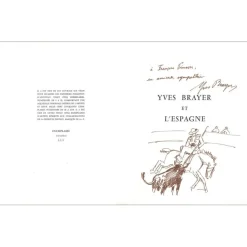 BRAYER Yves - Ouvrage illustré "Yves Brayer et l'Espagne" + Dessin original à l'encre