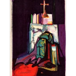 BRIATA Georges - Lithographie originale "Recueillement du Torero" 45x29cm