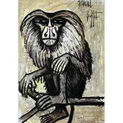 BUFFET Bernard - Affiche / Poster "Le singe"  80x55cm