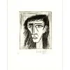 BUFFET Bernard - Gravure originale "Portrait (Tête I)" 66x50cm - 1979