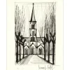 BUFFET Bernard - Gravure originale "L'église" 27x21cm - 1961