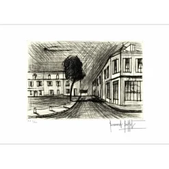 BUFFET Bernard - Gravure originale "Le café" 38x56cm - 1985