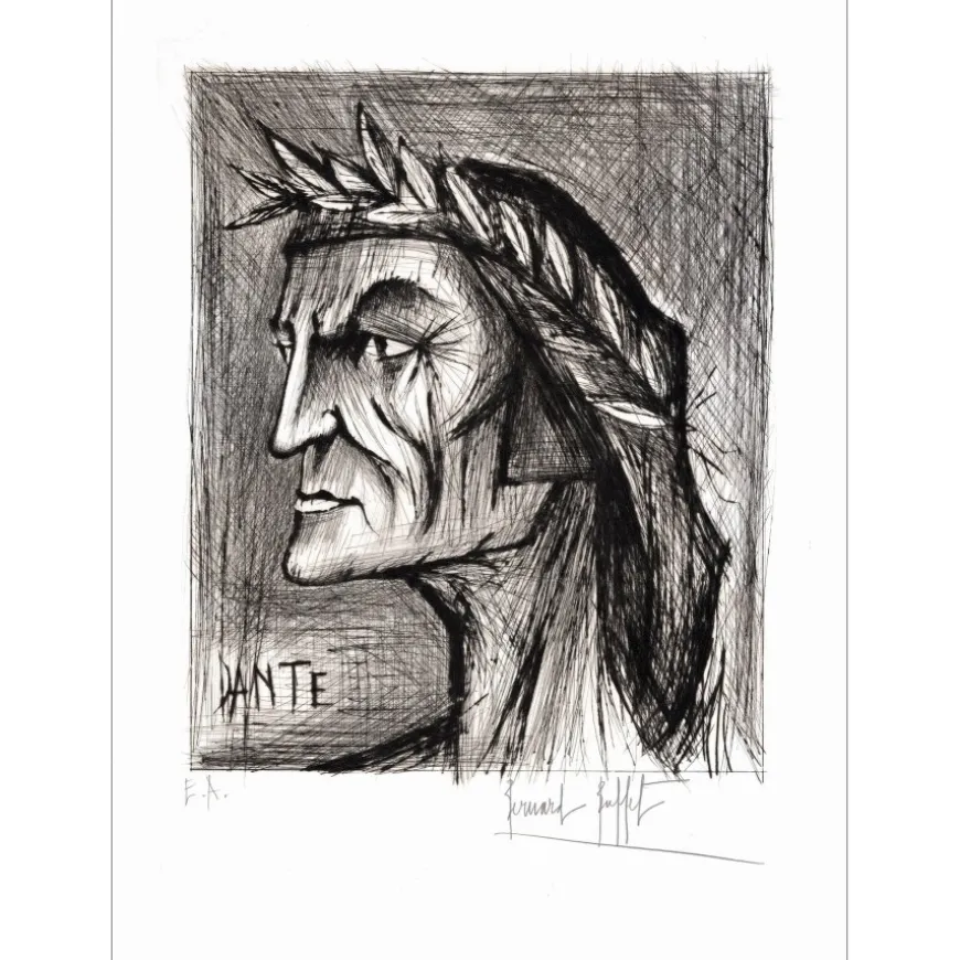 BUFFET Bernard - Gravure originale "Dante" 74x56cm - 1976