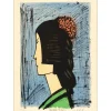BUFFET Bernard - Lithographie originale "Japonaise fleurie" 55x38cm - 1981
