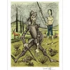 BUFFET Bernard - Lithographie originale "Don Quichotte la rencontre avec les muletiers" 76x58cm - 1989