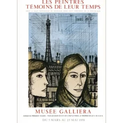 BUFFET Bernard - Lithographie "Exposition Musée Galliera, Paris" 75x51cm - 1958