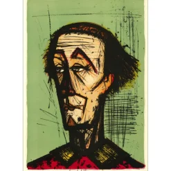 BUFFET Bernard - Lithographie originale "Le Clown Auguste" - 72x51cm - 1968