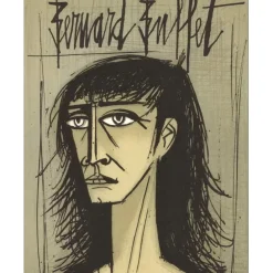 BUFFET Bernard - Lithographie "Petite tête de femme" 20x16cm - 1979