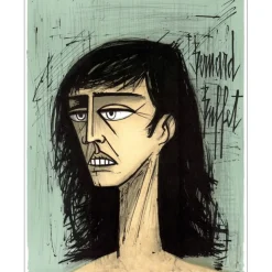 BUFFET Bernard - Lithographie "Tête de femme" 65x50cm - 1980