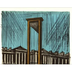 BUFFET Bernard - Lithographie originale "Révolution Française, La Guillotine" 76x54cm - 1977