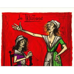 BUFFET Bernard - Lithographie originale "Révolution Française, Tricoteuses" 76x54cm - 1977