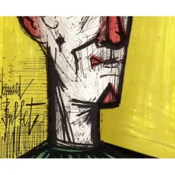 BUFFET Bernard - Lithographie originale "Le Clown Jaune" 31x24cm - 1967