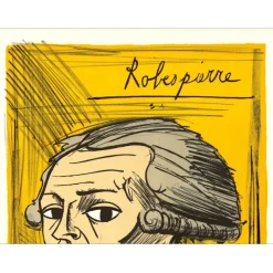 BUFFET Bernard - Lithographie originale "Révolution Française, Robespierre" 76x54cm - 1977