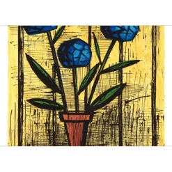 BUFFET Bernard - Lithographie originale "Hortensias bleus" 76x58cm - 1984