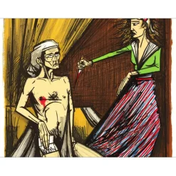 BUFFET Bernard - Lithographie originale "Révolution Française, Marat" 76x54cm - 1977