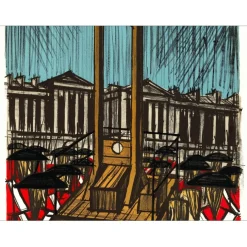 BUFFET Bernard - Lithographie originale "Révolution Française, La Guillotine" 76x54cm - 1977