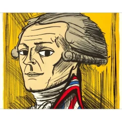BUFFET Bernard - Lithographie originale "Révolution Française, Robespierre" 76x54cm - 1977