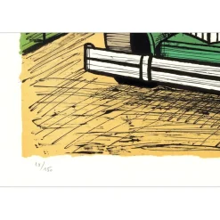BUFFET Bernard - Lithographie originale "PACKARD 1934 Verte" 58x76cm - 1985