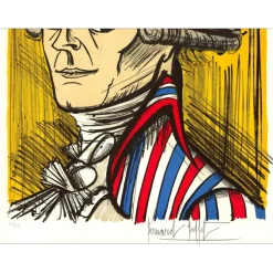 BUFFET Bernard - Lithographie originale "Révolution Française, Robespierre" 76x54cm - 1977