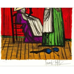 BUFFET Bernard - Lithographie originale "Révolution Française, Tricoteuses" 76x54cm - 1977