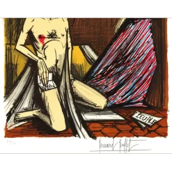 BUFFET Bernard - Lithographie originale "Révolution Française, Marat" 76x54cm - 1977