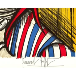 BUFFET Bernard - Lithographie originale "Révolution Française, Robespierre" 76x54cm - 1977