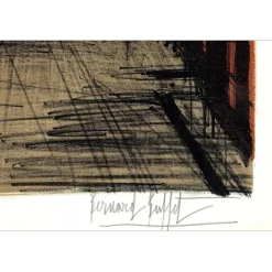 BUFFET Bernard - Lithographie originale "New-York, Pont de Brooklyn" 74x54cm - 1964