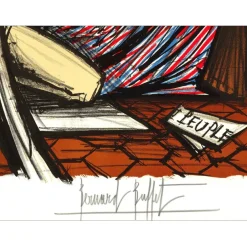 BUFFET Bernard - Lithographie originale "Révolution Française, Marat" 76x54cm - 1977