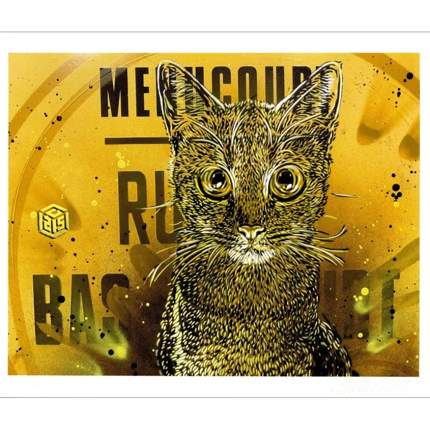 C215 - Edition (tirage pigmentaire) "Chat, Colonel Moutarde" 40x50cm - 2020
