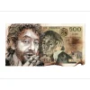 C215 - Peinture originale sur billet de 500 frs "Gainsbourg" 97x180mm