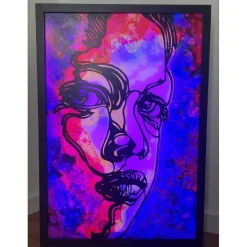 C215 - Sculpture lumineuse "Portrait de femme" 80x55x10cm - 2021