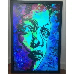 C215 - Sculpture lumineuse "Portrait de femme" 80x55x10cm - 2021