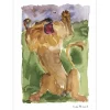 CAILLARD Christian - Lithographie originale "Le Lion et le moucheron" 38x28cm - 1961