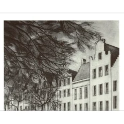 CAPRON Jean-Pierre - Lithographie "La rue" 32x25cm - 1971