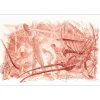 CARRANCE Raymond - Lithographie originale sur soie "Dans la grange" 40x59cm
