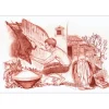 CARRANCE Raymond - Lithographie originale sur soie "Le chasseur" 40x59cm